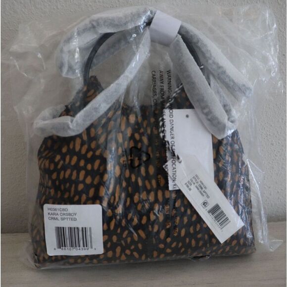 Thacker H0361CBD Carmel Spotted Dyed Cow Fur Leather Kara Crossbody Purse - Picture 13 of 15